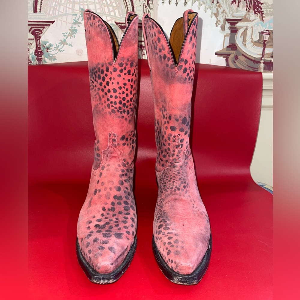 Lucchese Women's Leopard Suede Boots size 9C